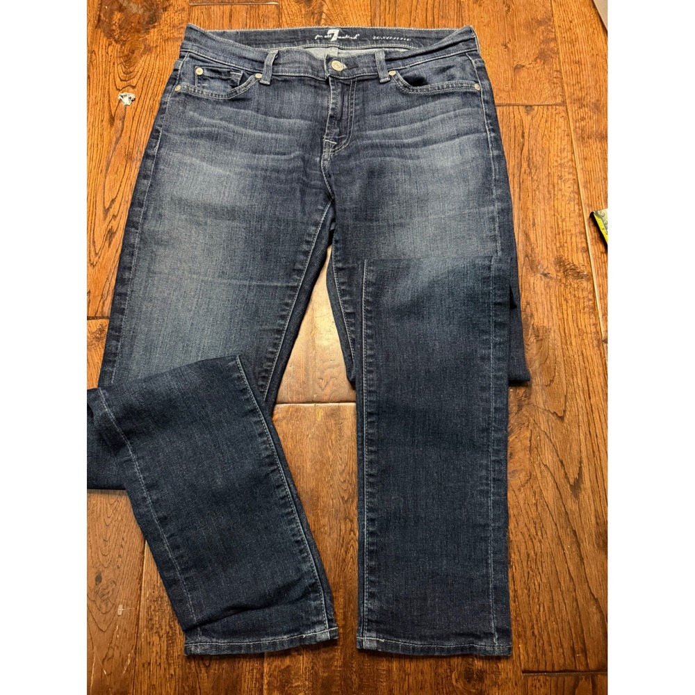 7 For All Mankind Roxanne Skinny Jeans Dark Wash Indigo Denim Size 28
